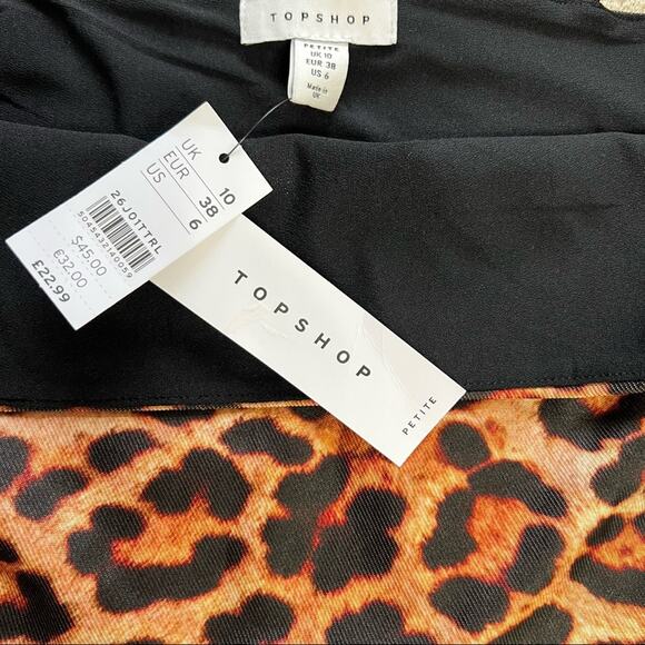 Topshop Cheetah Print Mini Bodycon Mob Wife Party Cocktail Dress Petite Size 6 - Picture 5 of 6